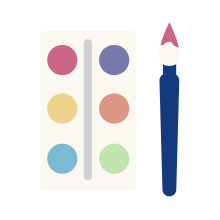 Icon of a paint brush and pallet