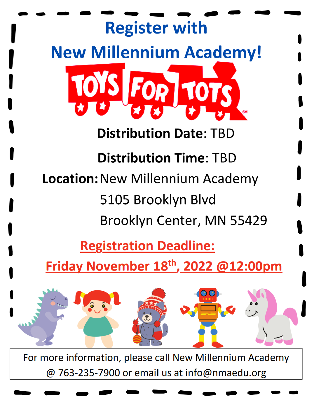 Toys for Tots Registration New Millennium Academy